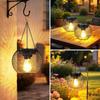 Solar Lanterns Outdoor Waterproof Metal Hanging Lights with Hooks Auto On/Off Warm Lighting for Porch Garden Yard Pathway Patio Landscape Decor