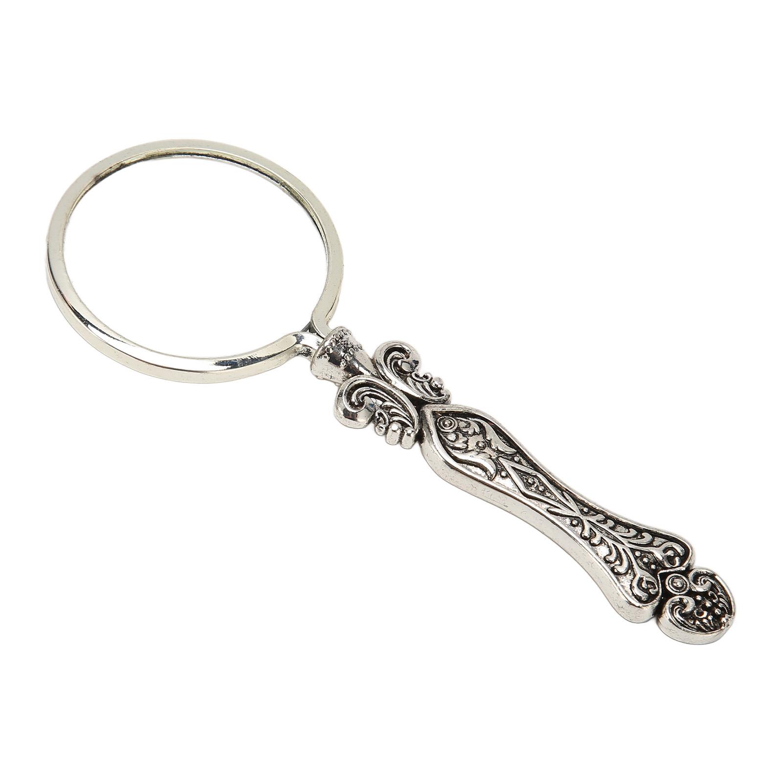 

3-кратна ретро-лупа для читання, металева ручка, оптична лінза, ручне збільшувальне скло, срібло