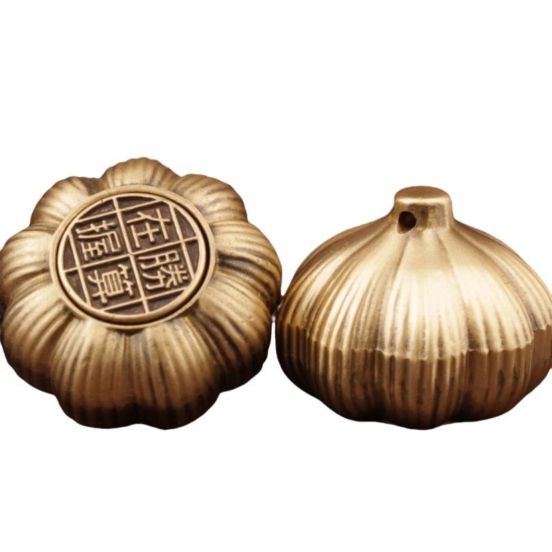 Brass Winning Point Is Holding Hand Pieces Rotatable Pure Metal Crafts Garlic Furnishings Small Copper Ware