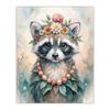 Animal Wall Art, Floral Wreath Canvas Print, Cute Forest Creature Nursery Poster Prints for Kids Bedroom Home Decor