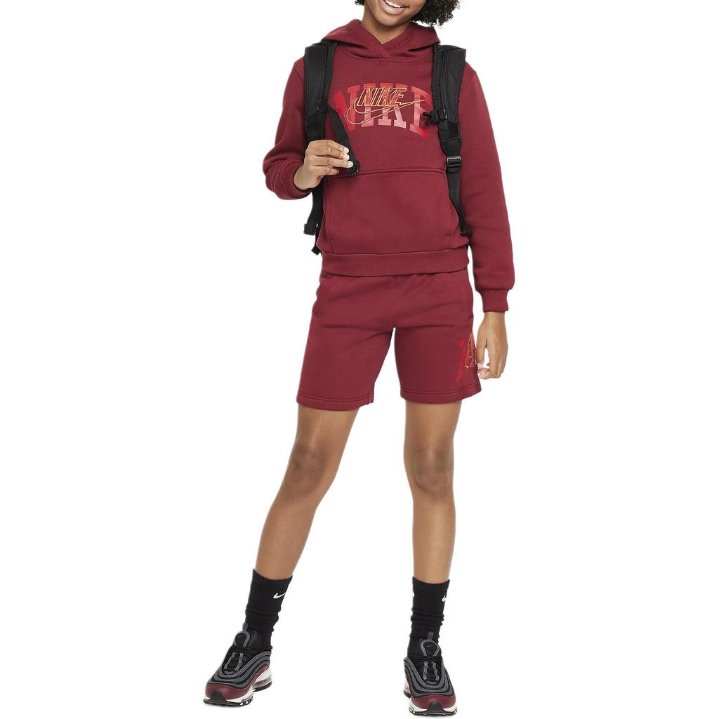 Nike Sweatshirt Kids' Apparel Sportswear Club Fleece Pullover Hoodie Red Kids' FZ1403-677