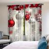 2Pcs Christmas Curtains Cute Winter Holiday Xmas Gifts Snowflakes Elf Window Drapes Suitable For Living Room Bedroom Kitchen