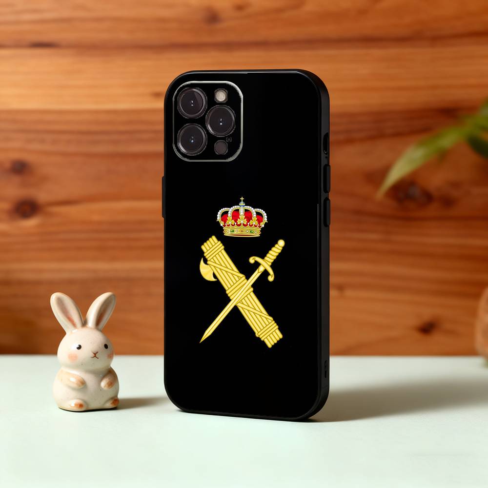 S-Spanish G-Guard Civil Emblem Phone Case For iPhone17,16,15,14,13,12,Plus,Pro Max, 5G Others Soft Black Cover