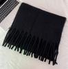 Solid color haze blue scarf female winter fluffy hair thickened student white student warm scarf blue scarf