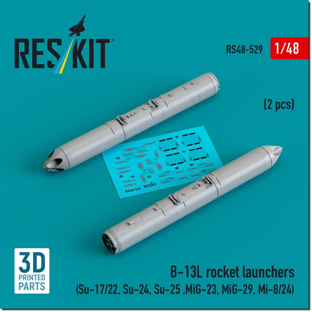 Reskit 122mm Raketenwerfer 2 Stück Plastikmodellteile 1/48 B-13L RSK48-0529 (Flugzeug)