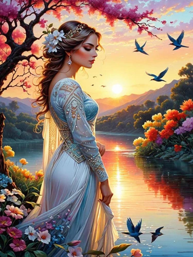 Beautiful Woman 5D Diamond Painting Sales Full Square Round Diy Jewelry Embroidery CrossStitch Embroidery Portrait Home Art