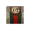 GUCCI Ophidia woven strap with aged logo stripes  canvas and leather patch  card holder and card bag  unisex and couple style  blackwood/brown