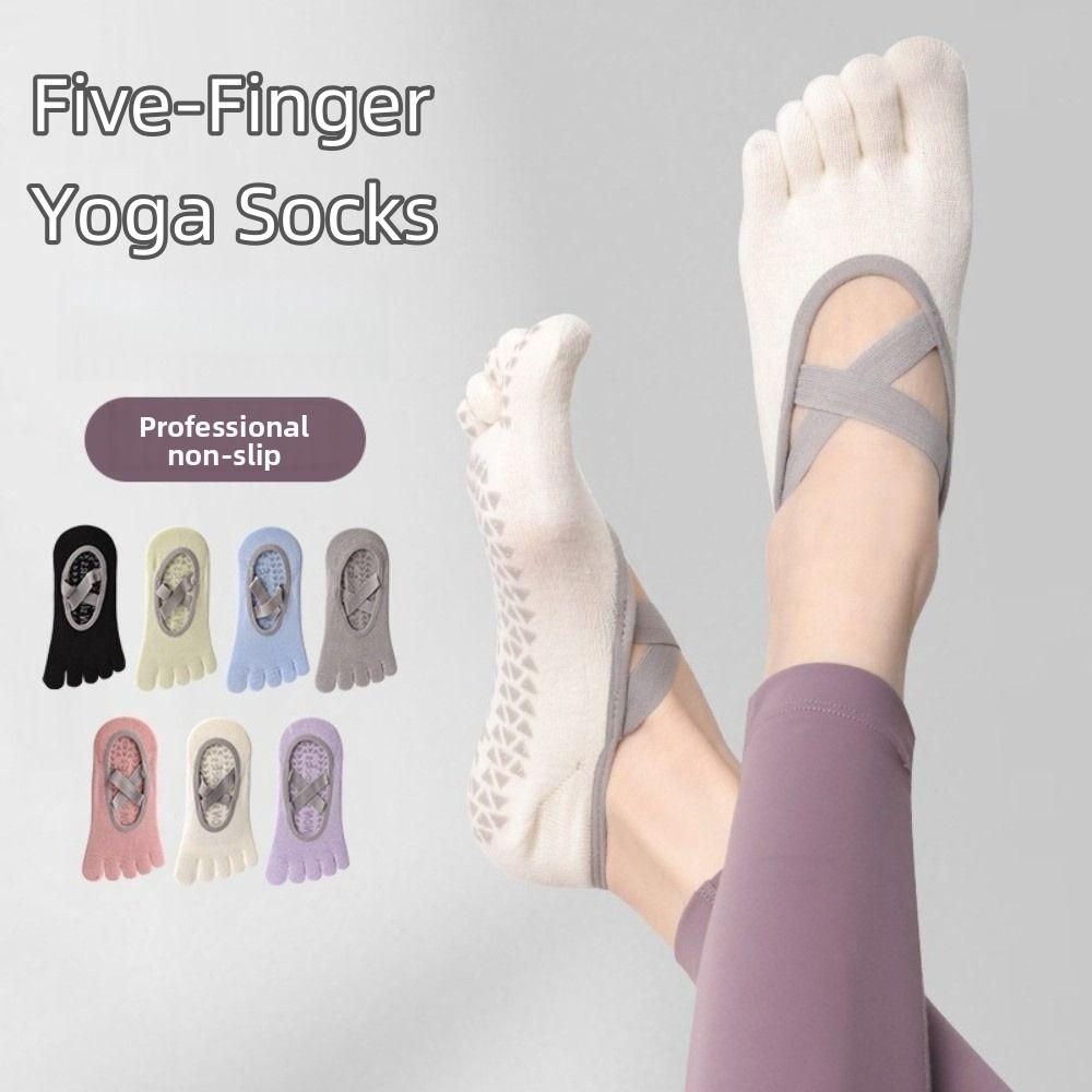 Breathable Five-Finger Socks Anti-slip Grip Pilates Boat Socks New Yoga Socks  for Home Exercise