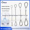304 Stainless Steel Wire Rope Slings with Double Buckle Crimping Head for Rigging and Lifting.