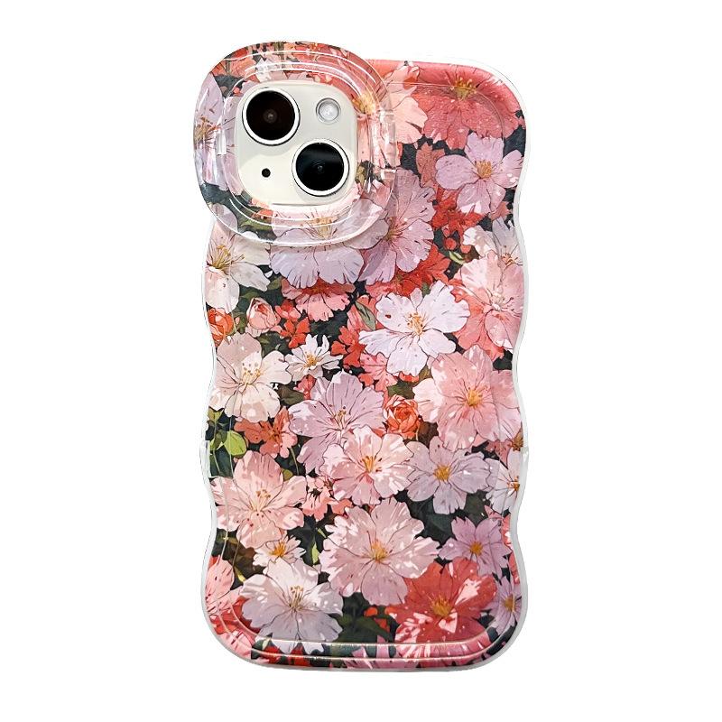 Full Screen Flowers Are Suitable for IPhone13 IPhone Case Huawei Pura70pro Dual Bracket 16 Xiaomi 15/14