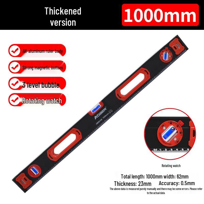 High Precision Mini Spirit Level with Strong Magnet, Multifunctional Aluminum Alloy Ruler