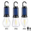 1-5PCS Solar Powered LED Camping Lamp with Hook BBQ Atmosphere Light USB Charging Portable Handheld Lamp for Outdoor Camping