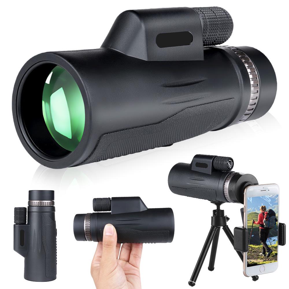 12X50 Monocular Telescope: Large Aperture, Low-Light Night Vision, High Magnification, HD Mobile Phone Compatible.