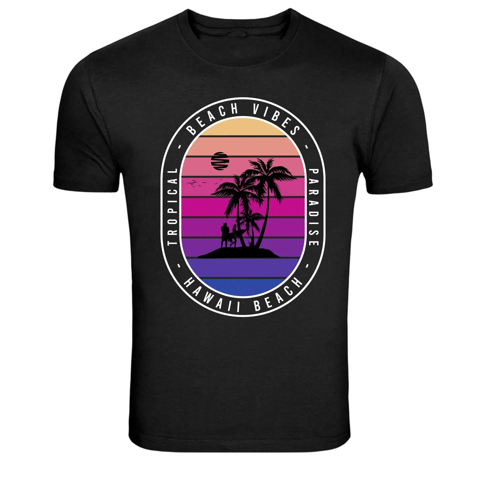 Tropical Beach Vibes Hawaii Paradise Graphic T-Shirt M