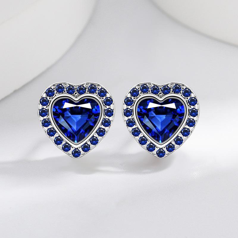 2026 Inlaid Zircon Peach Heart Earrings Women's Small Love Earrings for Your Heart, Women's Cute Heart Earrings