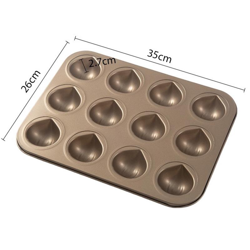 6/9/12 Cavity Chestnut Shaped Cake Baking Tray Mold Madeleine Butter Rice Cake Mold Non-Stick Carbon Steel Kitchen Baking Tool