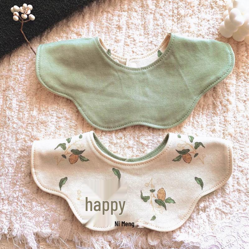 Korean Petal Baby Bib: Reversible, Anti-Vomit, All-Season Neck Scarf