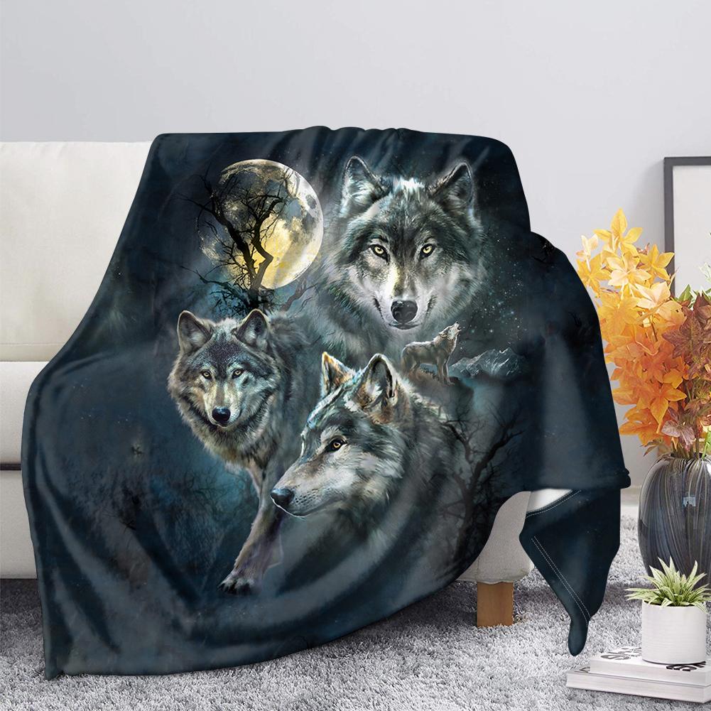 Druck Wolfsmuster King Queen Size Alle Superweiche Leichte Decke für Bett SofaWarm