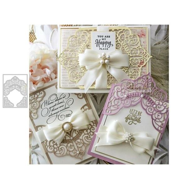 Krajkový rámeček Kovové vyřezávací šablony DIY Scrapbooking Papírové karty Album Děrovací šablona