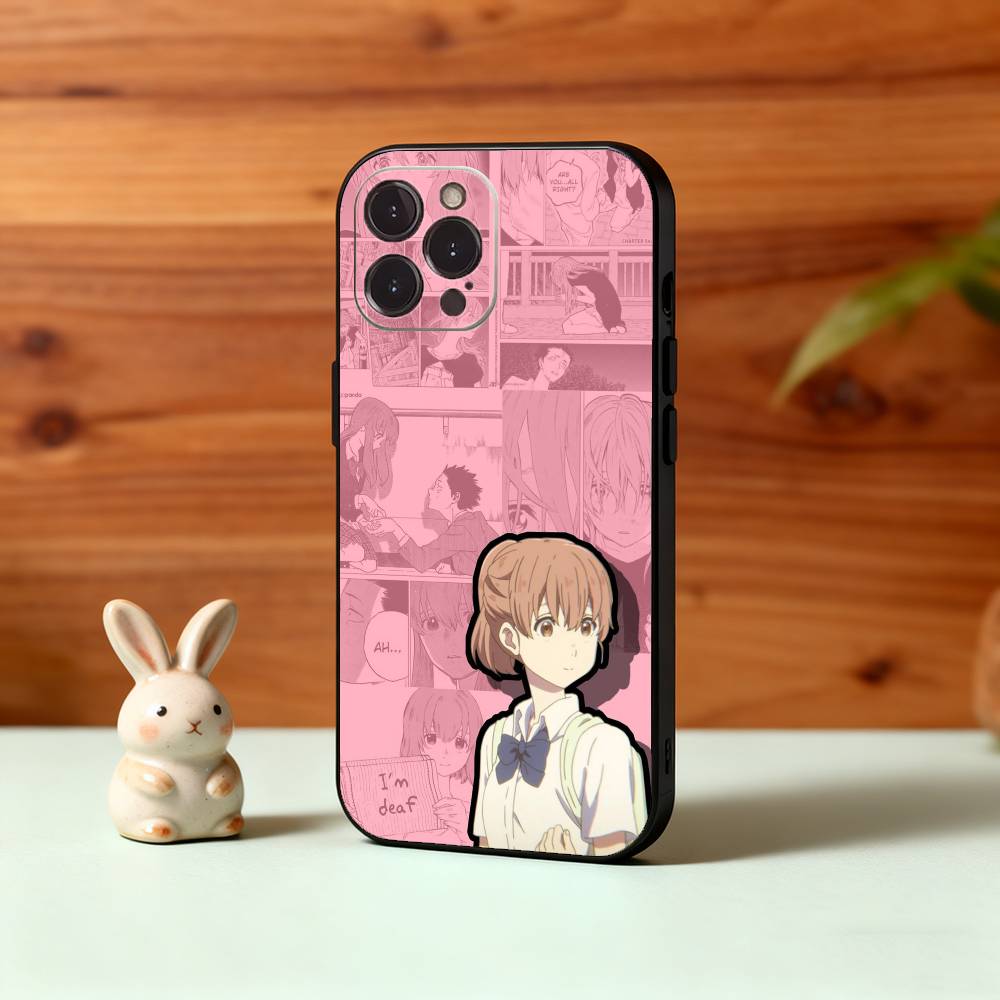 A Silent Voice -Shoko Nishimiya - Anime Movie Phone Case For iPhone17,16,15,14,13,12Plus,Pro Max,XS,5G Soft Silicone Black Cover