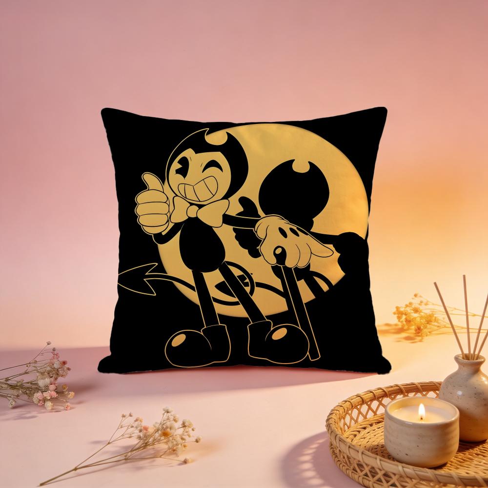 Popular BBendy and the Ink Machineing Cushion Cover Comfortable Durable Pillow Cover MultiScene for Home Office Car Sofa