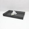 Modernes schwarzes Metallnetz-Tee-Tablett: Minimalistische Aufbewahrung für Wohnzimmer- oder Couchtischdekoration