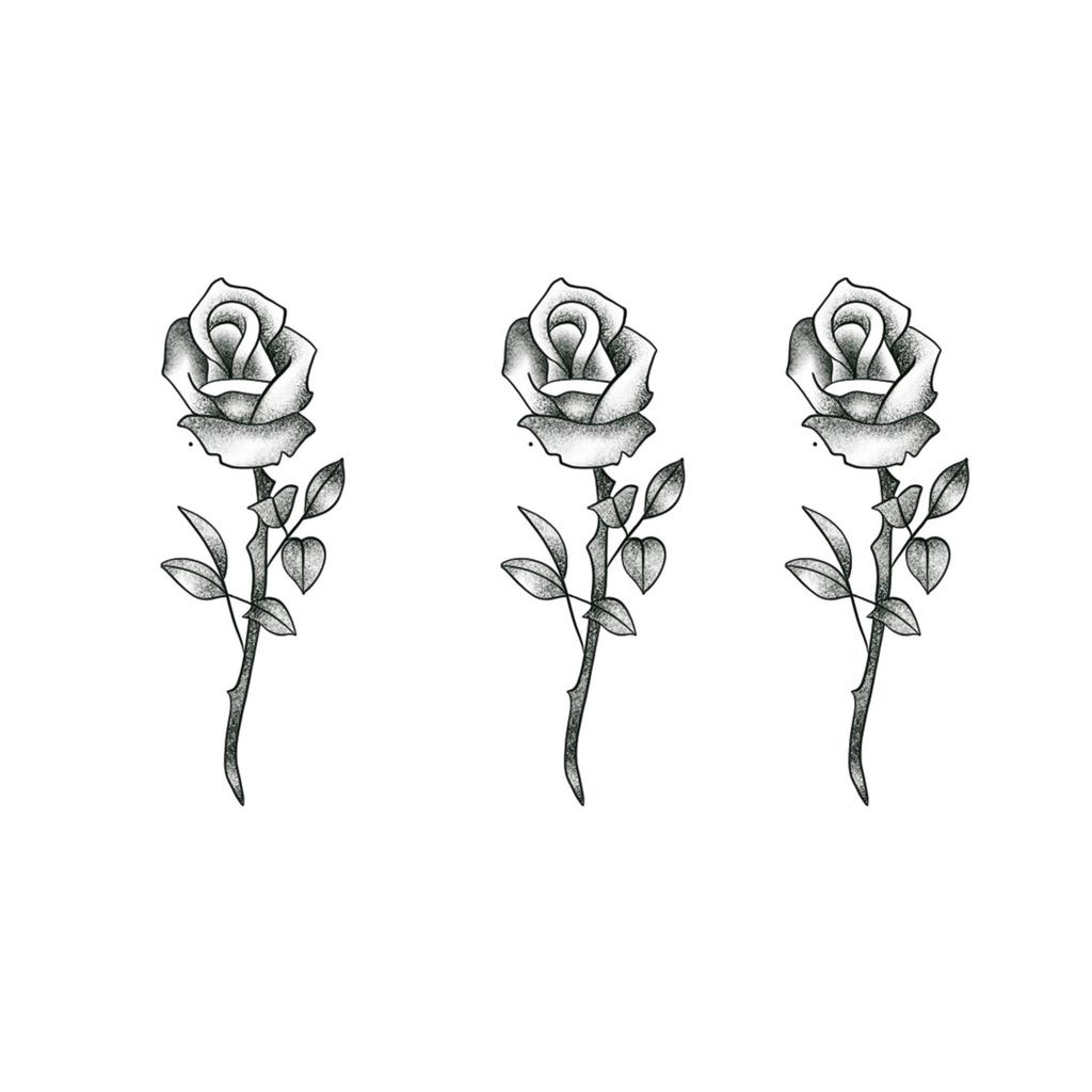 High-End Small Fresh Color Beautiful English Flower Hand Collarbone Simulation Flower Tattoo Sticker