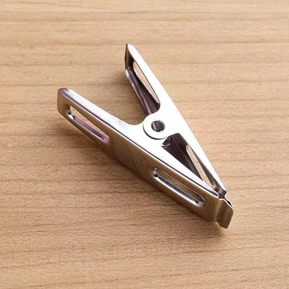 20PCS Stainless Steel 4.5cm Nailless 1cm Flat Mouth Clip Drying Clothes, Socks And Clothes Clip