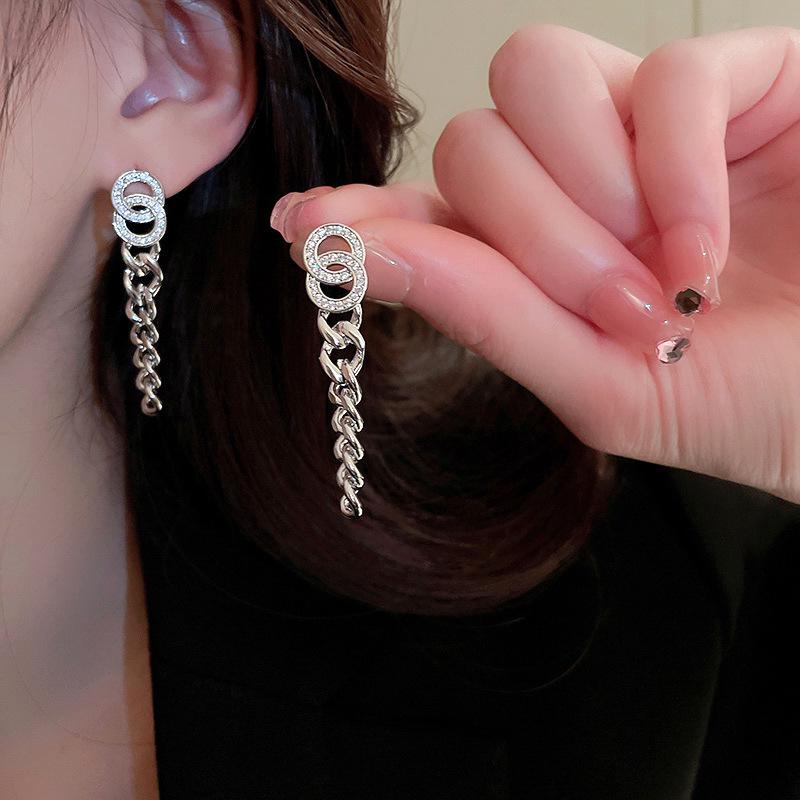 

Серьги-кисточки «Серебряная игла» - Модные длинные висячие серьги в изысканном стиле