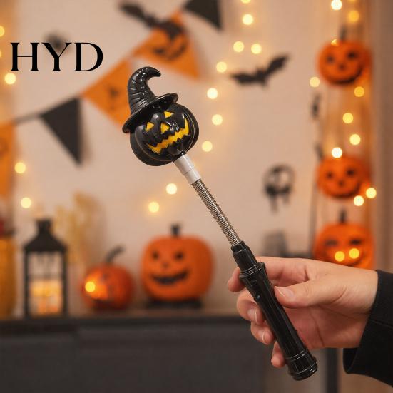 Ghost Light Decoration Halloween Party LED Glow Stick for Kids, Spooky Pumpkin No Flame Lighted Up Rod with Spring Holiday Favors Ritual