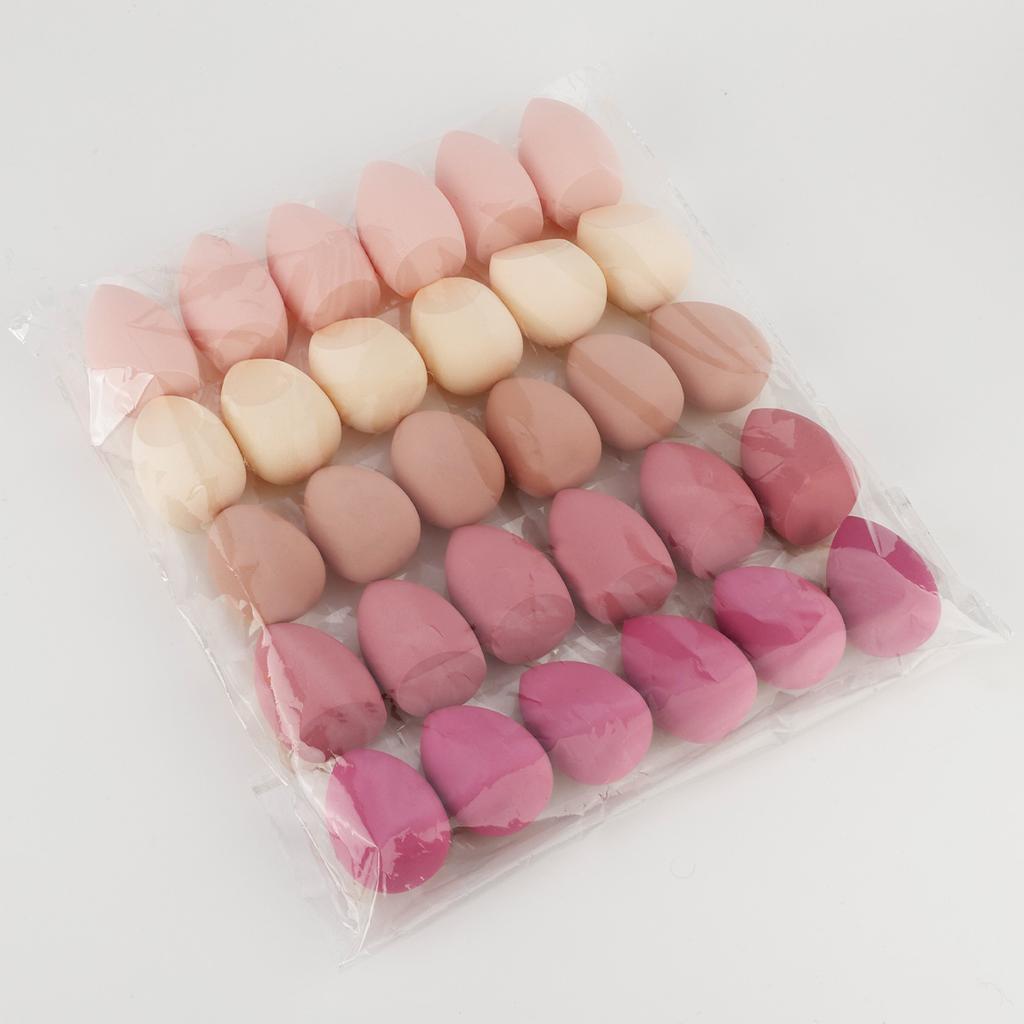 30pcs Soft, Latex - Free Makeup Sponges: Perfect for All Makeup Types, Durable, Dry/Wet Use, Must - Have Beauty Gift