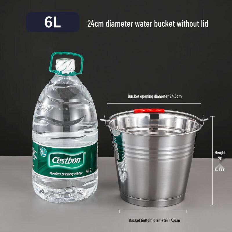 ZISIZ Extra Thick Stainless Steel Portable Ice Bucket