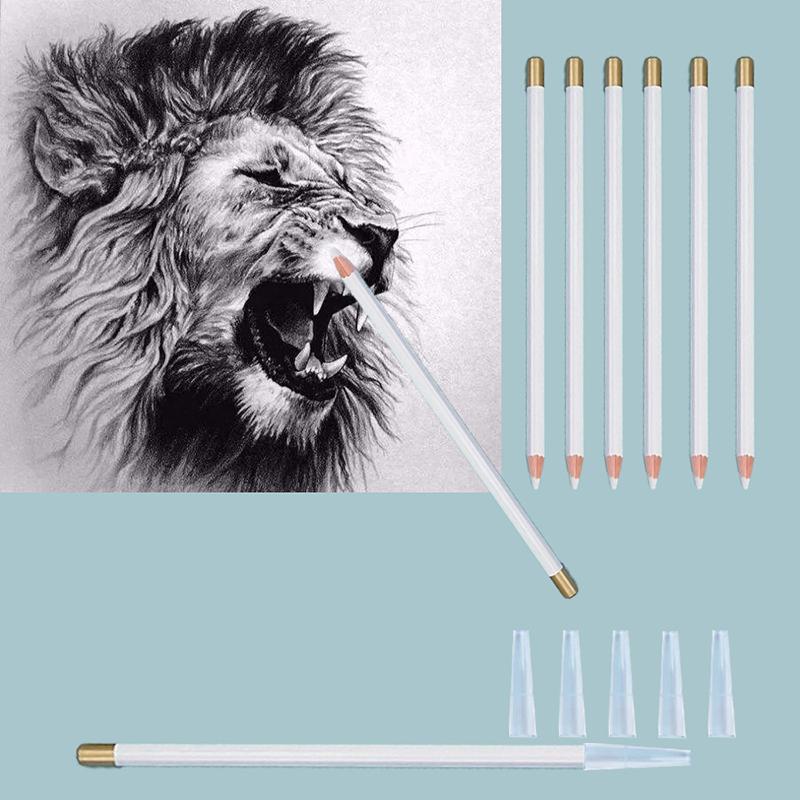 3/6Pcs Rubber Pencil,Highlighter Art Eraser Professional Art Pens For Drawing Sketching Accessories Not Damage Paper Stationery