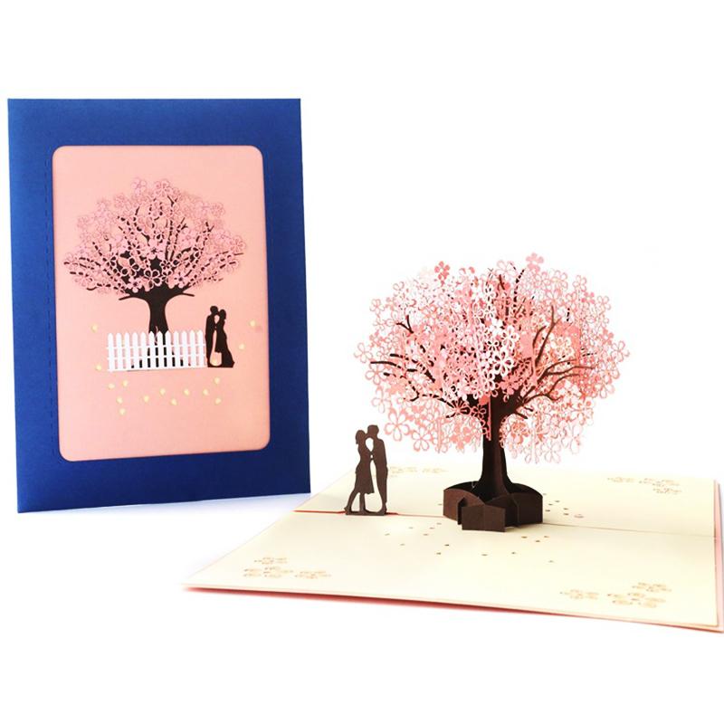 Hot 3D Creative Card For Wife And Friend Valentines Day Gift Wedding Invitation  Card Thank You Postcard