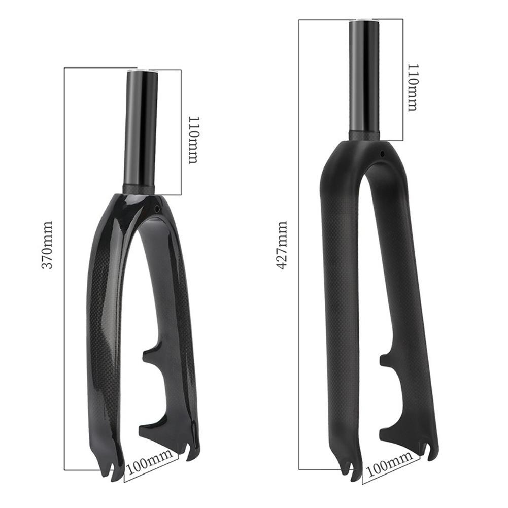 Folding Bike Front Fork, 3K Carbon Fiber Fabric Texture, Bicycle Fork 349-100mm Compatible For 349/14 "/16" 305 Folding Bike Accessories