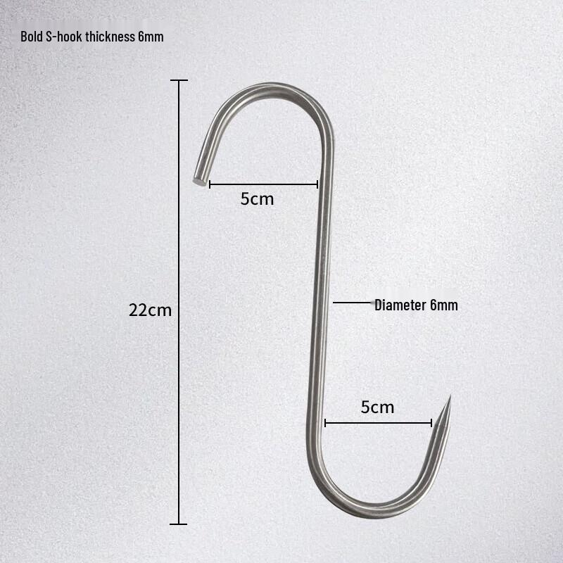 Heavy-Duty Stainless Steel S-Hooks for Cured Meats
