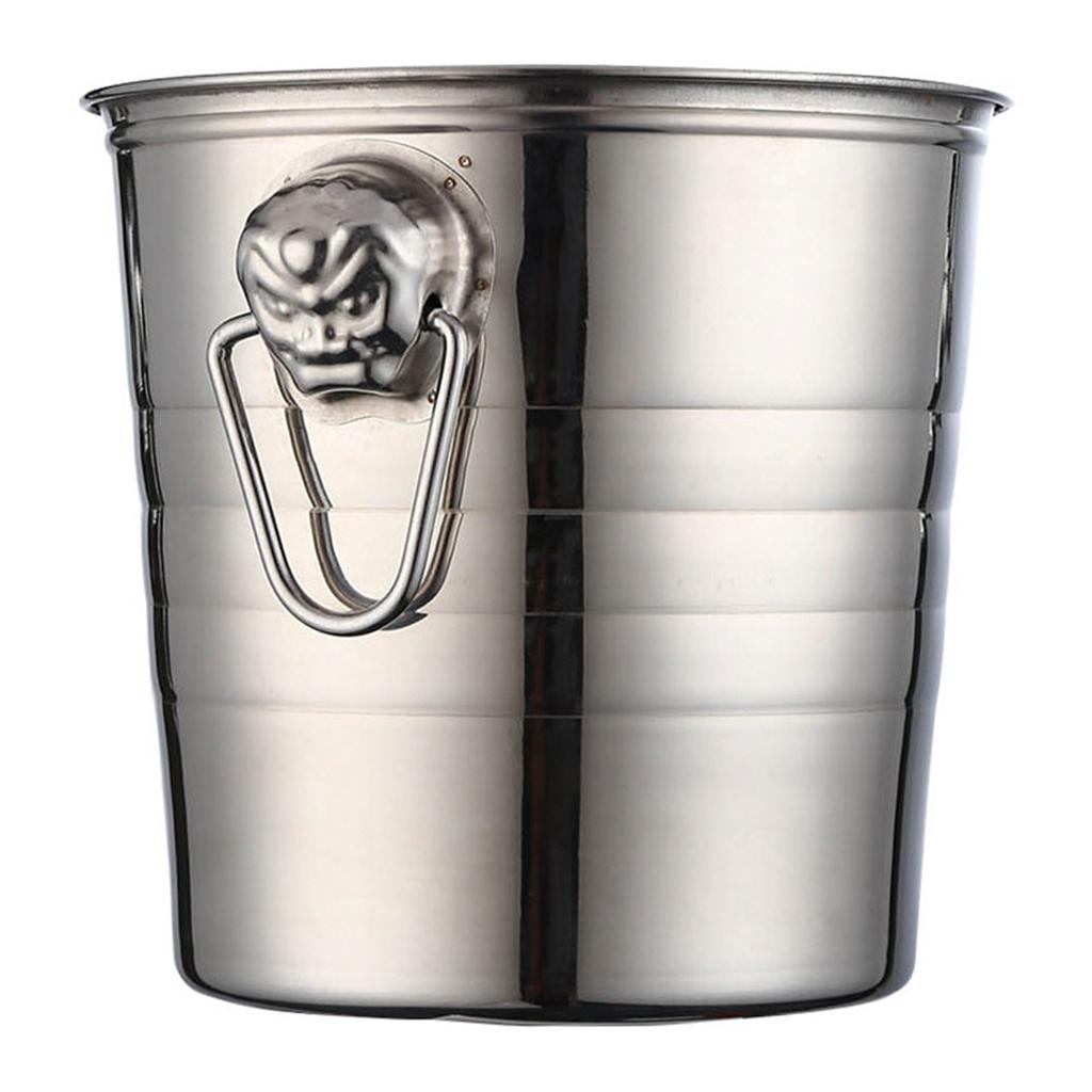 Wine Beer Cooler Stainless Steel Ice Punch Bucket for Beer Wine Party Supplies Portable Ice Chiller Cooler with Handle