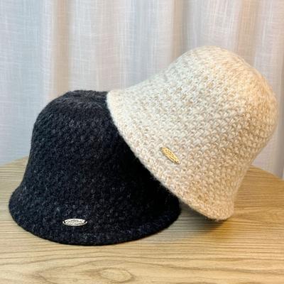 Autumn and Winter New Style Japanese Knitted Plain Face Covering Fisherman Hat for Women To Prevent Cold and Versatile Small Fragrance Basin Hat