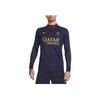 Nike Printed Letter Patchwork High Neck Long Sleeved Soccer Jersey Paris Saint-Germain Men Tops Navy-Blue DX3108-499