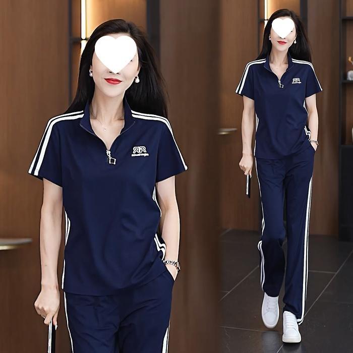 Summer Women's Korean Fashion Slimming Loose Age-reducing Casual Sportswear Suit Western Style Two-piece Set