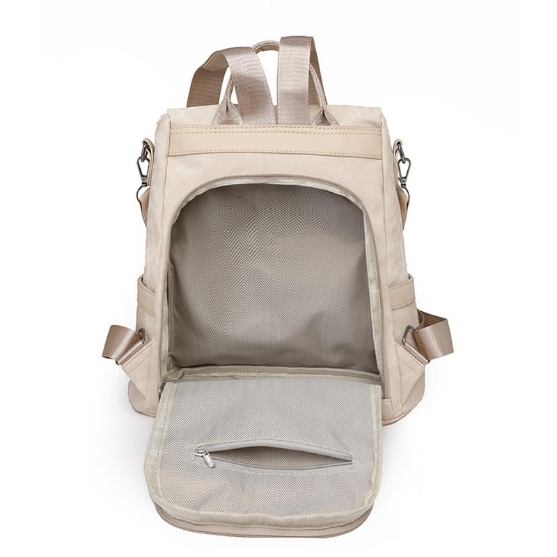 Mochila Feminina Couro Macio Multifuncional Bolsa de Ombro Mochila Escolar Estudante