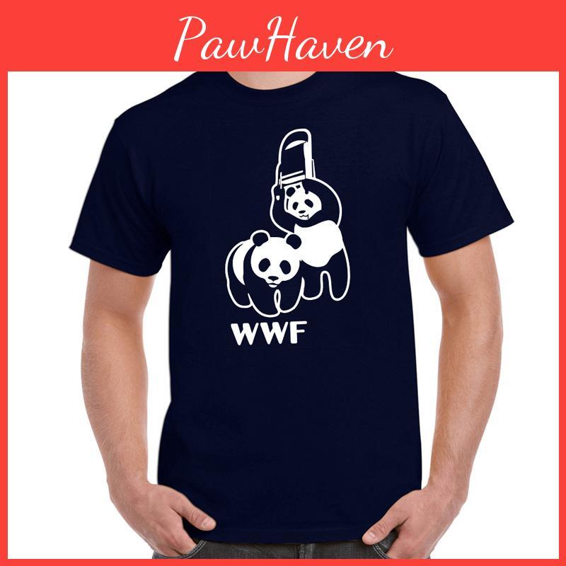 New Mens Fashion Wwf Panda Tshirt Funny Humor Crew Neck Short Sleeve Tee
