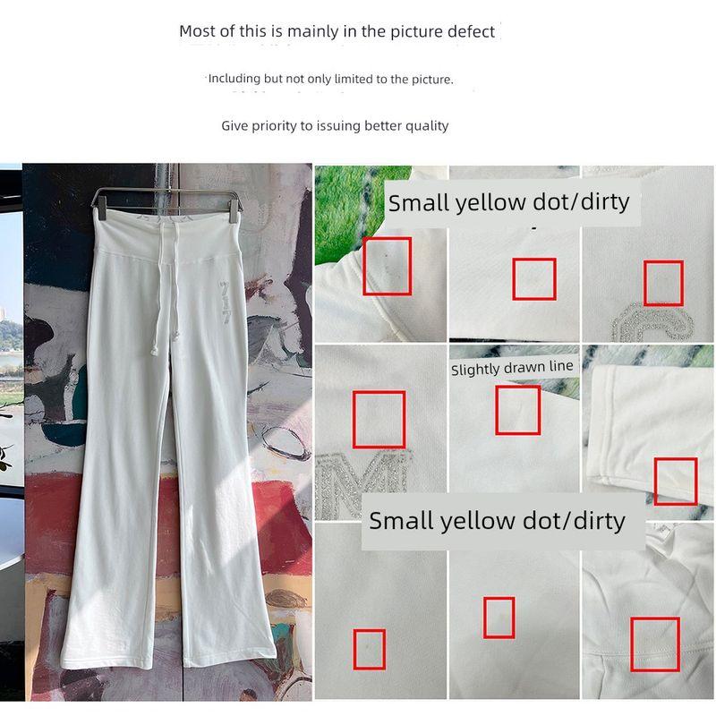 

Foreign Trade Original Order I Am GI @ Tora White Set Hoodie Trumpet pants Lengthened Trousers Hooded T-shirt English Letters Flared Pants Long XL