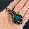 Neon Blue Apatite Gemstone Handmade Copper Wire Wrap Jewelry Lovely Pendant For Her