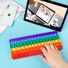 Keyboard Push Bubble Fidget Sensory Toys Rainbow Popping Silicone Game Toy Anxiety & Stress Reliever  Toy For Kids And Adu