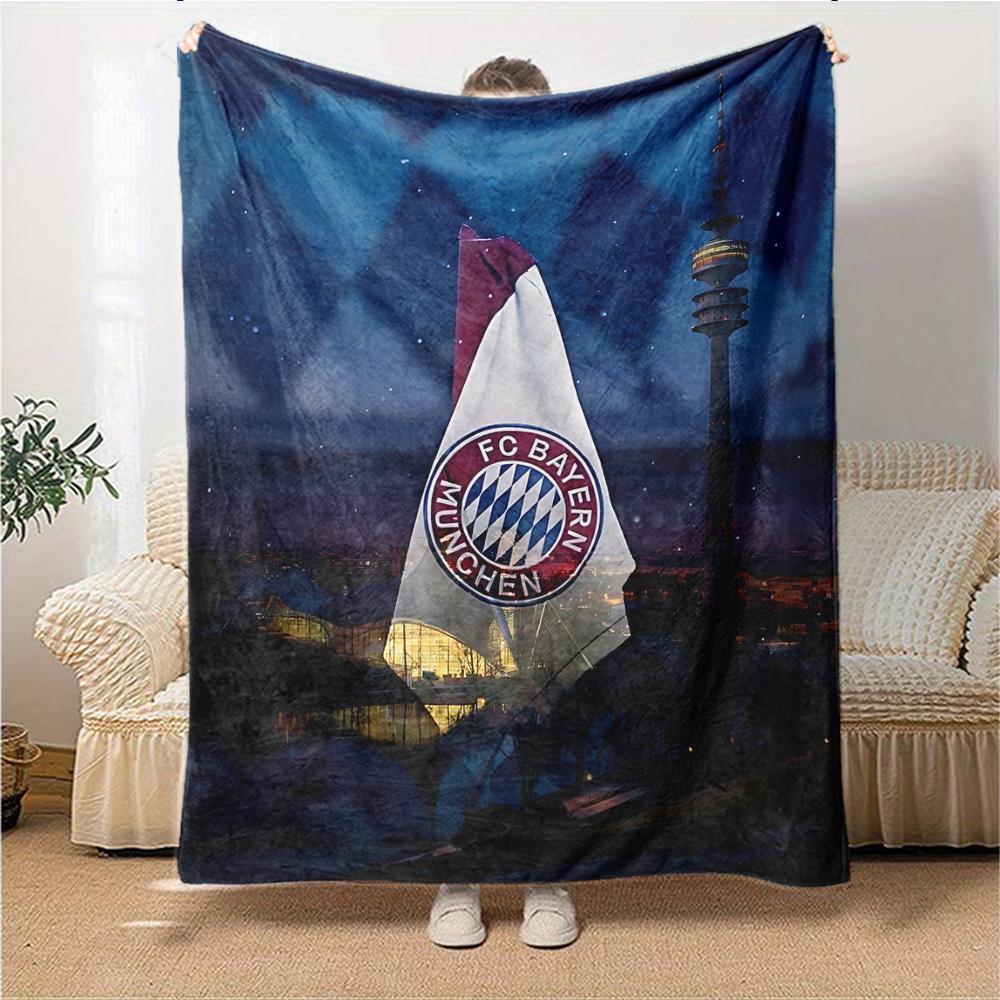 Coperte con stemma del Bayern Monaco in flanella stampata, traspiranti, calde, da divano, per casa, ufficio, copriletti 0708a118