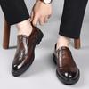 2025 Frühling atmungsaktive lässige Lederschuhe Herren formell Business Herren Ein-Pedal Hochzeitsschuhe neue Brock Herrenschuhe