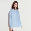 Chuyu Women's Pleated Lapel Lyocell Shirt
