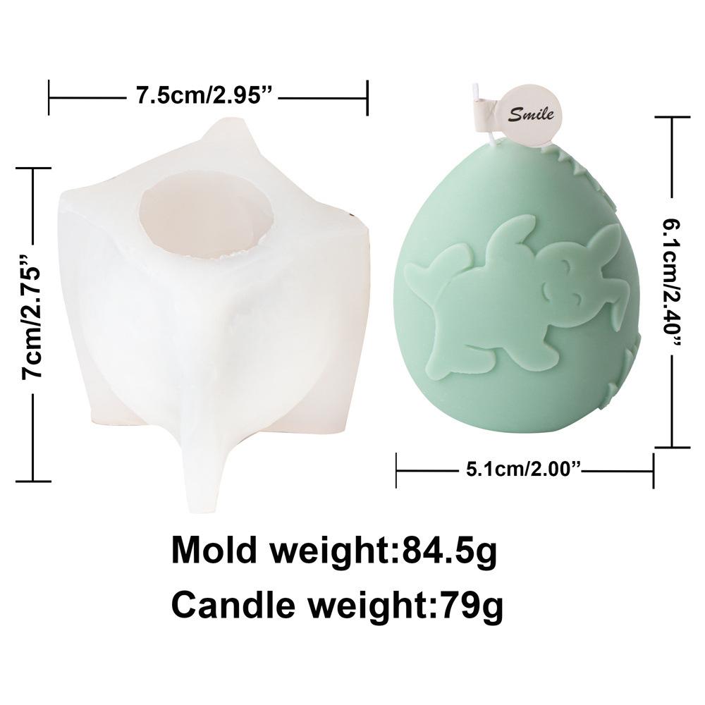 Relief Rabbit Easter Egg Candle Silicone Mold Easter Aromatherapy Bunny Egg Cake Chocolate Silicone Mold Easter Gift Gypsum Mold