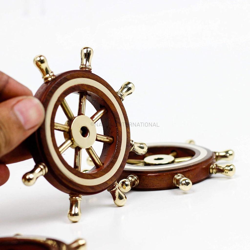 Hand Crafted Premium Nautical Wooden Ship Wheel | Exclusive Pirate's Wall Decor |